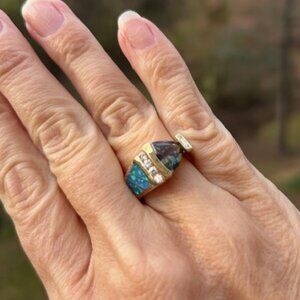 Atasay Kuyumculuk AK 925 Opal CZ Rhinestone Designer RING